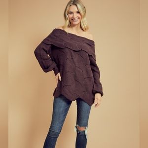 Cold shoulder sweater